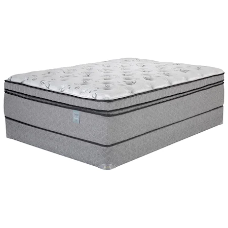 King Euro Top Coil on Coil Luxury Mattress and 5" Low Profile Heavy Duty Wood Foundation